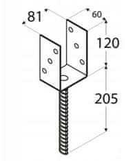 DOMAX Základňa stĺpa Kotva 141x120x60mm