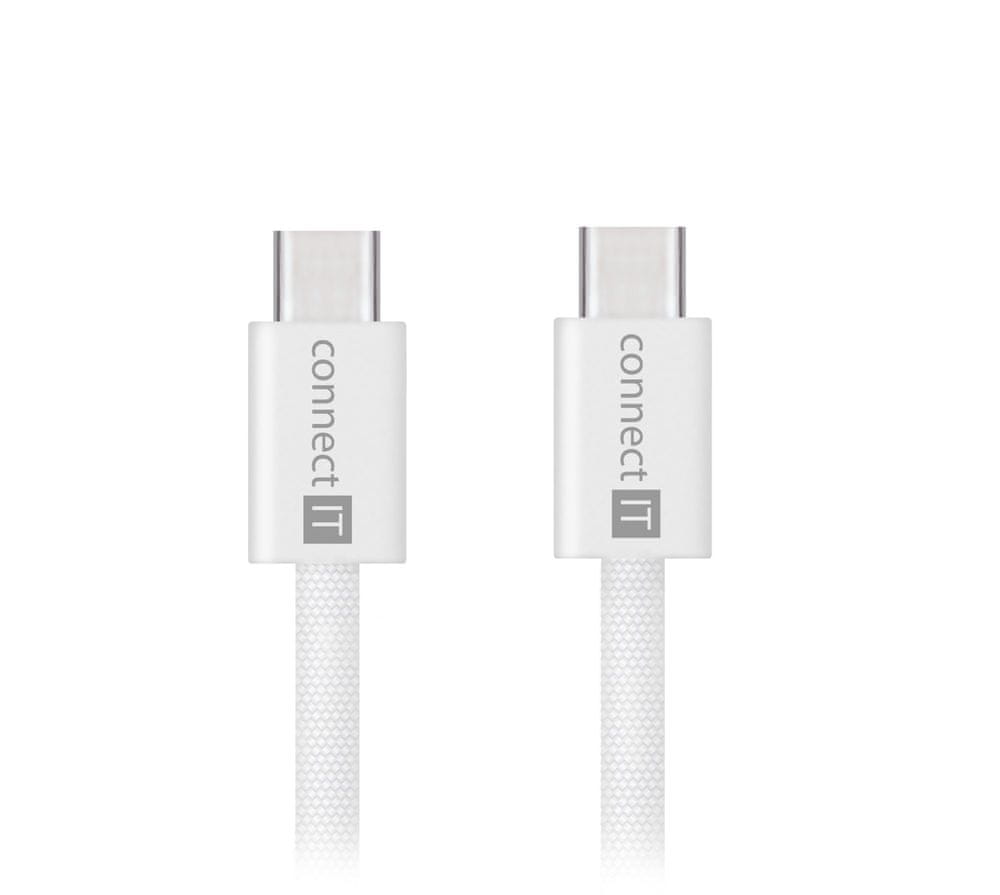 Connect IT Wirez USB-C -> USB-C, 60 W, 1 m, bílá (CCA-7010-WH)