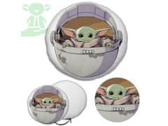 Disney Star Wars Baby Yoda Kruhový vankúš - Dekoračný vankúš 40x40 cm, Oeko-Tex 