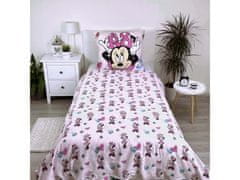 Disney Disney Minnie Mouse Ružová súprava posteľnej bielizne, bavlnená posteľná bielizeň so zipsom 160x200 cm, Oeko-Tex 