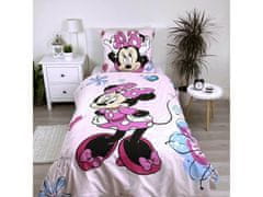 Disney Disney Minnie Mouse Ružová súprava posteľnej bielizne, bavlnená posteľná bielizeň so zipsom 160x200 cm, Oeko-Tex 