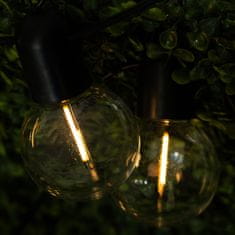 LUMILED Solárne záhradné svietidlo LED svetelná reťaz 11,58 m Girlanda LOVO s 20x LED dekoratívna GUĽA 3000K Teplá biela