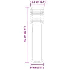 Petromila vidaXL Vonkajšie stojace lampy zásuvka 3 ks strieborné 60cm nehr. oceľ