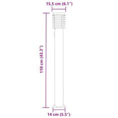 Vidaxl Vonkajšie stojace lampy zásuvka 3 ks čierne 110 cm nehrdz. oceľ