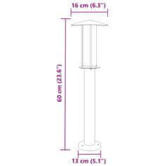 Vidaxl Vonkajšie stojace lampy 3 ks čierne 60 cm nehrdzavejúca oceľ