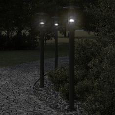 Petromila vidaXL Vonkajšie stojace lampy 3 ks čierne 100 cm nehrdzavejúca oceľ