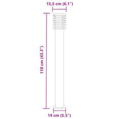 Vidaxl Vonkajšia stojaca lampa čierna 110 cm nehrdzavejúca oceľ