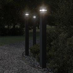 Petromila vidaXL Vonkajšia stojaca lampa so senzorom čierna 110 cm hliník