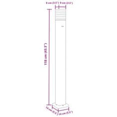 Vidaxl Vonkajšie stojace lampy so zásuvkou 3 ks čierne 110 cm hliník