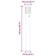 Vidaxl Vonkajšia stojaca lampa senzor čierna 110 cm nehrdzavejúca oceľ