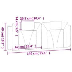 Vidaxl Vankúš na čelo postele kapučínový 140 cm umelá koža