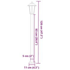 Petromila vidaXL Vonkajšia stojaca lampa čierna 120 cm nehrdzavejúca oceľ