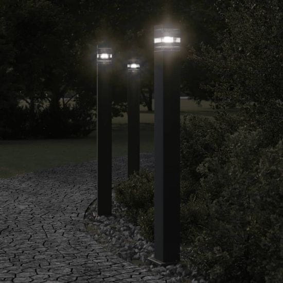 shumee Vonkajšia stojaca lampa čierna 110 cm hliník