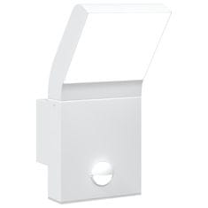 Vidaxl Vonkajšie LED nástenné svietidlo so senzorom biele liaty hliník