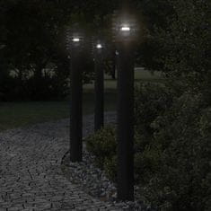 Petromila vidaXL Vonkajšie stojace lampy senzor 3 ks čierne 110 cm nehrdz. oceľ