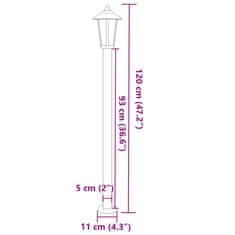 Petromila vidaXL Vonkajšie stojace lampy 3 ks strieborné 100cm nehrdzavej. oceľ