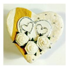 Moveo Krabička z ručného papiera svadobná srdce ruže