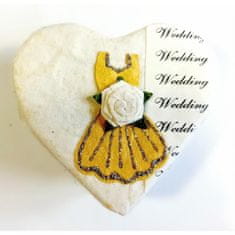 Moveo Krabička z ručného papiera svadobná srdce šaty