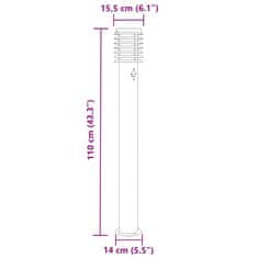 Vidaxl Vonkajšie stojace lampy senzor 3 ks čierne 110 cm nehrdz. oceľ