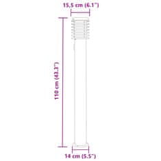 Petromila vidaXL Vonkajšia stojaca lampa zásuvka čierna 110cm nehrdzavejúca oceľ