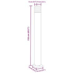 Petromila vidaXL Vonkajšie stojace lampy 3 ks čierna 110 cm hliník