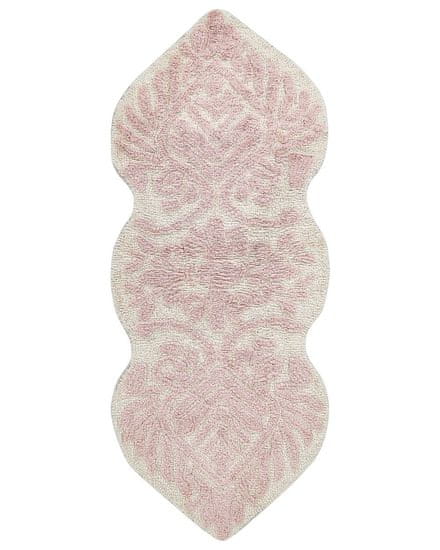 Beliani Bavlnená kúpeľňová predložka 150 x 60 cm ružová CANBAR