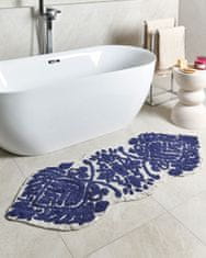 Beliani Bavlnená kúpeľňová predložka 150 x 60 cm modrá CANBAR