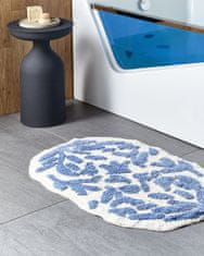 Beliani Bavlnená kúpeľňová predložka 60 x 90 cm modrá DERIK