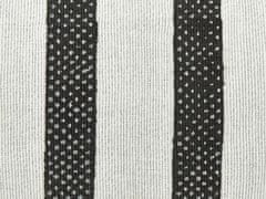 Beliani Bavlnený taburet 45 x 45 x 20 cm čierna/biela ASHTI