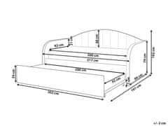 Beliani Rozkladacia posteľ s buklé čalúnením 90 x 200 cm broskyňová EYBURIE