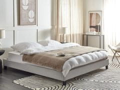 Beliani Čalúnená posteľ 180 x 200 cm svetlosivá ROANNE
