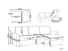 Beliani Rohová rozkladacia pohovka s úložným priestorom ľavostranná béžová NESNA