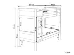 Beliani Drevená poschodová posteľ 90 x 200 cm sivá MAULDE