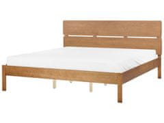 Beliani Drevená posteľ 180 x 200 cm svetlé drevo BOISSET