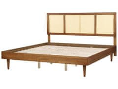 Beliani Drevená posteľ 180 x 200 cm svetlé drevo AURAY