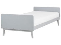 Beliani Drevená posteľ 90 x 200 cm sivá BONNAC