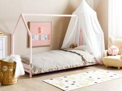 Beliani Drevená detská posteľ 90 x 200 cm pastelová ružová APPY