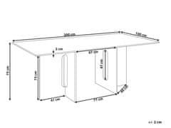 Beliani Jedálenský stôl 200 x 100 cm svetlé drevo CORAIL