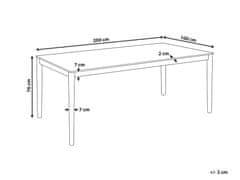 Beliani Jedálenský stôl 200 x 100 cm svetlé drevo ERMELO