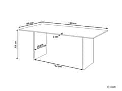 Beliani Jedálenský stôl 180 x 90 cm svetlé drevo MOORA