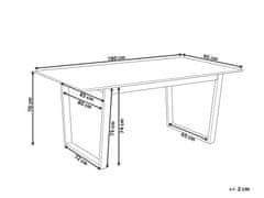 Beliani Jedálenský stôl 180 x 95 cm svetlé drevo CAMDEN