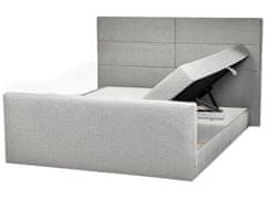 Beliani Kontinentálna posteľ s úložným priestorom 180 x 200 cm svetlosivá ARISTOCRAT