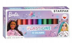 STARPAK Školská plastelína 12 intenzívnych farieb Barbie na opakované použitie