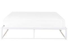 Beliani Kovová posteľ 160 x 200 cm biela VIRY