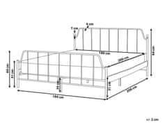 Beliani Kovová posteľ 180 x 200 cm biela MAURESSAC