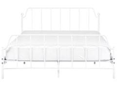 Beliani Kovová posteľ 160 x 200 cm biela MAURESSAC