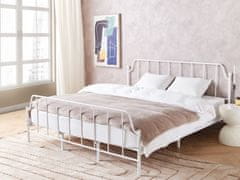 Beliani Kovová posteľ 180 x 200 cm biela MAURESSAC