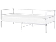 Beliani Kovová posteľ 90 x 200 cm biela BATTUT