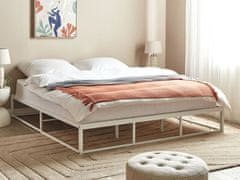 Beliani Kovová posteľ 180 x 200 cm biela VIRY