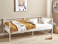 Beliani Kovová posteľ 90 x 200 cm biela BATTUT
